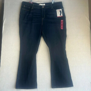 Signature by Levi Strauss NWT Mid Rise Boot Cut Jeans Womens Size 24 Dark Wash